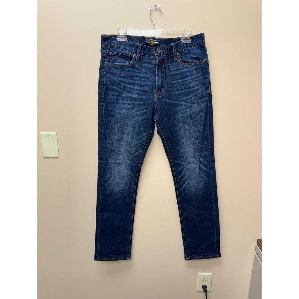 Lucky Brand 410 Athletic Fit Jeans Mens 33x32 Dark Wash Blue Tapered Denim